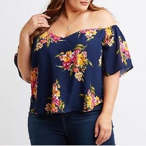 Charlotte Russe Floral Off shoulder Shirt (Sold)